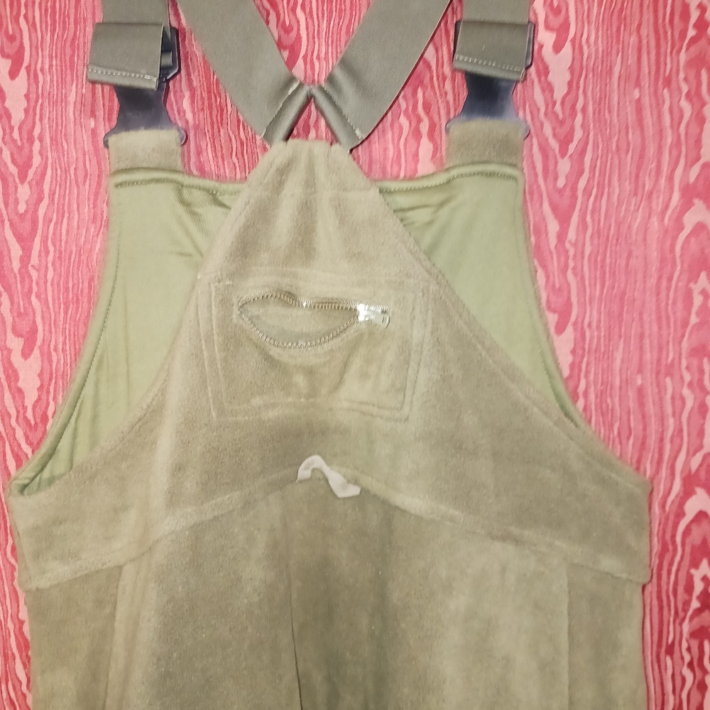 Olive Green Zip Overalls/Bib Size Small - Picture 10 of 14